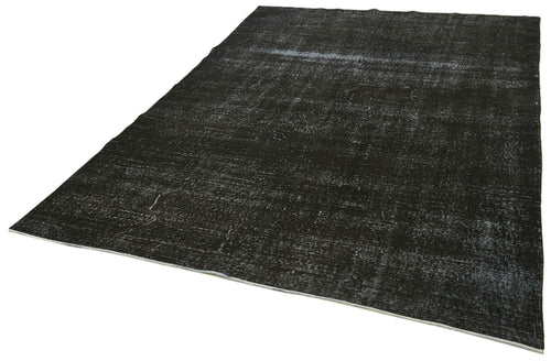Overdyed Vintage Siyah Eskitme Pamuk Yün El Dokuma Halısı 200x287 Agacan