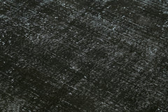 Overdyed Vintage Siyah Eskitme Pamuk Yün El Dokuma Halısı 200x287 Agacan