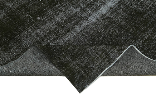 Overdyed Vintage Siyah Eskitme Pamuk Yün El Dokuma Halısı 200x287 Agacan