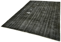 Overdyed Vintage Siyah Eskitme Pamuk Yün El Dokuma Halısı 199x306 Agacan