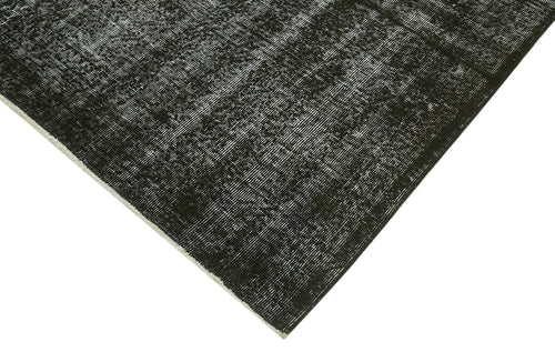 Overdyed Vintage Siyah Eskitme Pamuk Yün El Dokuma Halısı 199x306 Agacan