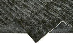 Overdyed Vintage Siyah Eskitme Pamuk Yün El Dokuma Halısı 199x306 Agacan