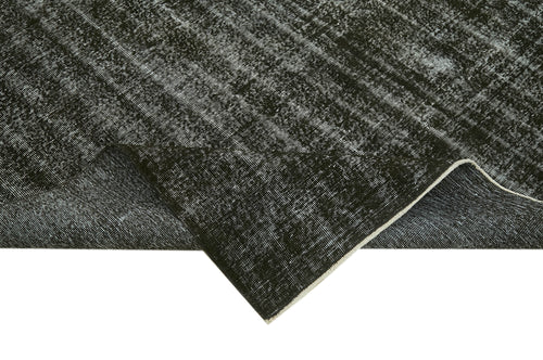 Overdyed Vintage Siyah Eskitme Pamuk Yün El Dokuma Halısı 199x306 Agacan