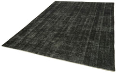 Overdyed Vintage Siyah Eskitme Pamuk Yün El Dokuma Halısı 207x310 Agacan