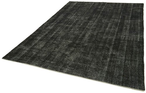 Overdyed Vintage Siyah Eskitme Pamuk Yün El Dokuma Halısı 207x310 Agacan