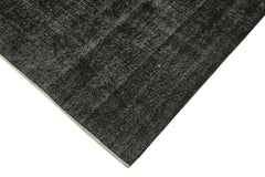 Overdyed Vintage Siyah Eskitme Pamuk Yün El Dokuma Halısı 207x310 Agacan