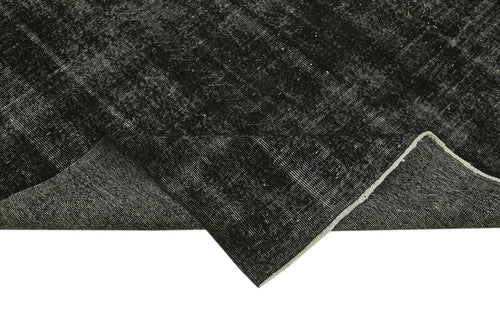 Overdyed Vintage Siyah Eskitme Pamuk Yün El Dokuma Halısı 207x310 Agacan
