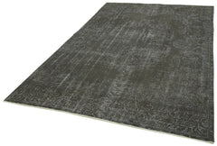 Overdyed Vintage Gri Eskitme Pamuk Yün El Dokuma Halısı 192x310 Agacan
