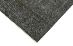 Overdyed Vintage Gri Eskitme Pamuk Yün El Dokuma Halısı 192x310 Agacan