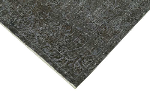 Overdyed Vintage Gri Eskitme Pamuk Yün El Dokuma Halısı 192x310 Agacan