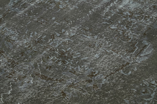 Overdyed Vintage Gri Eskitme Pamuk Yün El Dokuma Halısı 192x310 Agacan