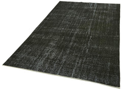 Overdyed Vintage Siyah Eskitme Pamuk Yün El Dokuma Halısı 157x263 Agacan