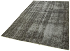 Overdyed Vintage Gri Eskitme Pamuk Yün El Dokuma Halısı 151x251 Agacan