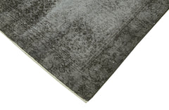 Overdyed Vintage Gri Eskitme Pamuk Yün El Dokuma Halısı 151x251 Agacan