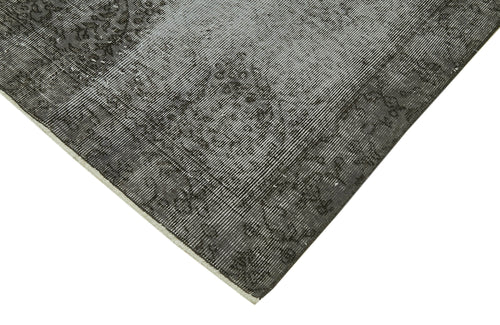 Overdyed Vintage Gri Eskitme Pamuk Yün El Dokuma Halısı 151x251 Agacan