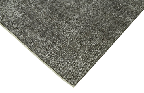 Overdyed Vintage Gri Eskitme Pamuk Yün El Dokuma Halısı 192x294 Agacan