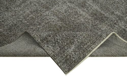 Overdyed Vintage Gri Eskitme Pamuk Yün El Dokuma Halısı 192x294 Agacan