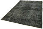 Overdyed Vintage Siyah Eskitme Pamuk Yün El Dokuma Halısı 178x279 Agacan