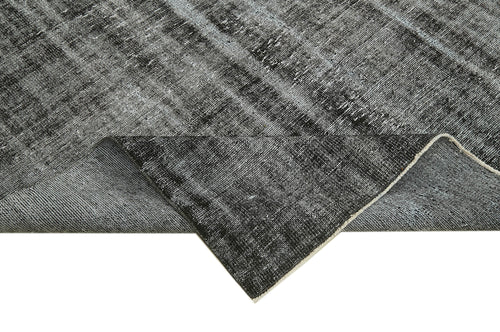 Overdyed Vintage Siyah Eskitme Pamuk Yün El Dokuma Halısı 200x298 Agacan