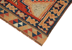 Vintage Herki Kırmızı Eskitme Pamuk Yün El Dokuma Halısı 105x354 Agacan