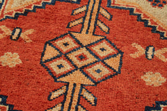 Vintage Herki Kırmızı Eskitme Pamuk Yün El Dokuma Halısı 105x354 Agacan