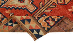 Vintage Herki Kırmızı Eskitme Pamuk Yün El Dokuma Halısı 105x354 Agacan