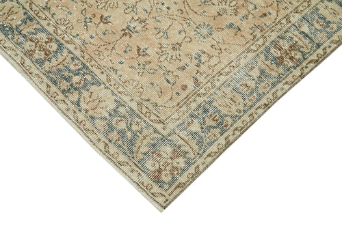 Vintage Bej Eskitme Pamuk Yün El Dokuma Halısı 164x267 Agacan