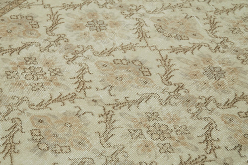 Vintage Bej Eskitme Pamuk Yün El Dokuma Halısı 170x280 Agacan