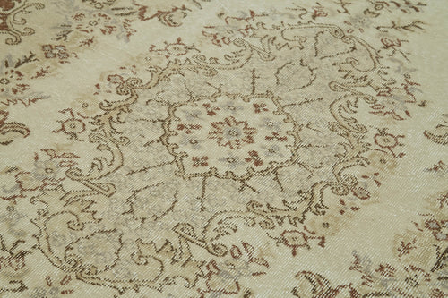 Vintage Bej Eskitme Pamuk Yün El Dokuma Halısı 170x267 Agacan
