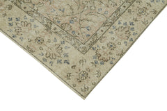 Vintage Bej Eskitme Pamuk Yün El Dokuma Halısı 140x232 Agacan