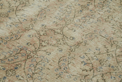 Vintage Bej Eskitme Pamuk Yün El Dokuma Halısı 140x232 Agacan