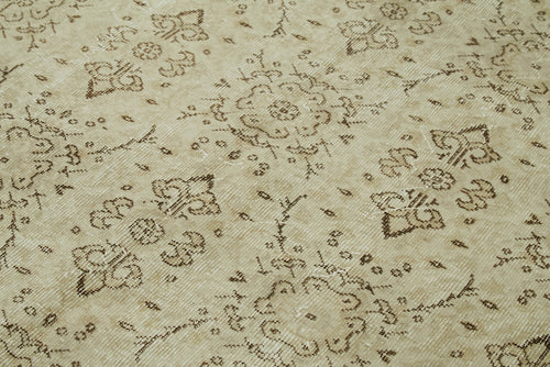 Vintage Bej Eskitme Pamuk Yün El Dokuma Halısı 147x256 Agacan