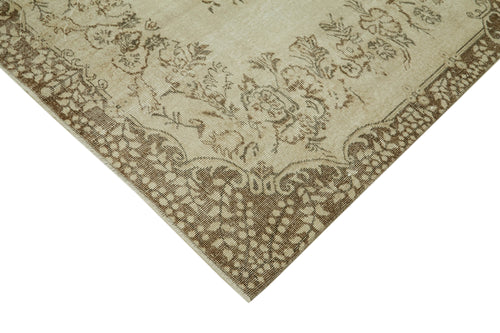 Vintage Bej Eskitme Pamuk Yün El Dokuma Halısı 162x252 Agacan