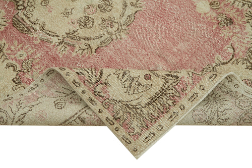 Vintage Bej Eskitme Pamuk Yün El Dokuma Halısı 170x291 Agacan