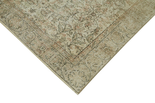 Vintage Bej Eskitme Pamuk Yün El Dokuma Halısı 149x254 Agacan