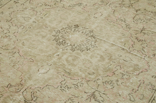 Vintage Bej Eskitme Pamuk Yün El Dokuma Halısı 166x272 Agacan