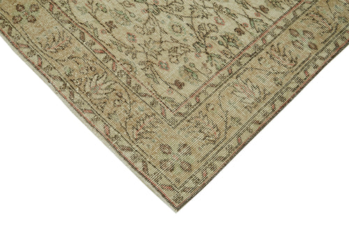 Vintage Bej Eskitme Pamuk Yün El Dokuma Halısı 158x260 Agacan