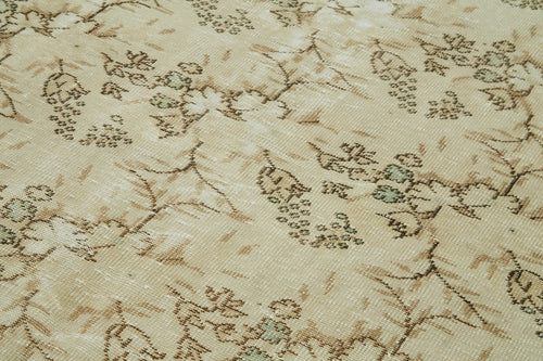 Vintage Bej Eskitme Pamuk Yün El Dokuma Halısı 163x270 Agacan