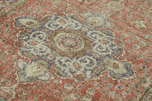 Vintage Kırmızı Eskitme Pamuk Yün El Dokuma Halısı 147x262 Agacan