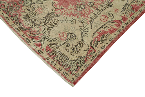 Vintage Bej Eskitme Pamuk Yün El Dokuma Halısı 178x314 Agacan
