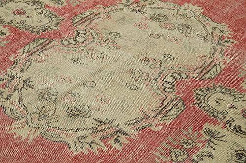 Vintage Bej Eskitme Pamuk Yün El Dokuma Halısı 178x314 Agacan