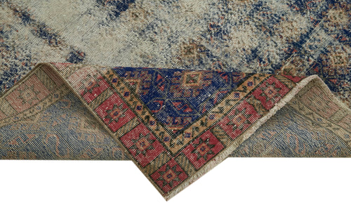 Vintage Bej Eskitme Pamuk Yün El Dokuma Halısı 172x268 Agacan