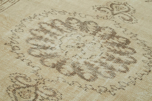 Vintage Bej Eskitme Pamuk Yün El Dokuma Halısı 161x243 Agacan