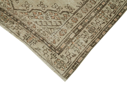 Vintage Bej Eskitme Pamuk Yün El Dokuma Halısı 142x227 Agacan