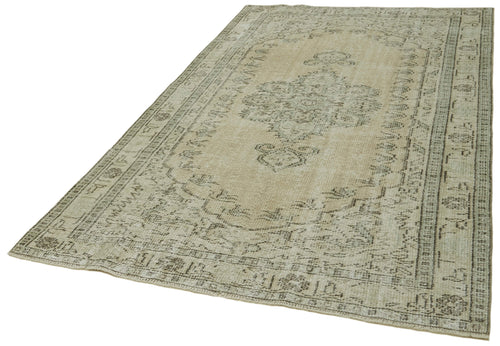 Vintage Bej Eskitme Pamuk Yün El Dokuma Halısı 152x255 Agacan