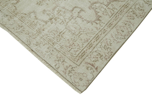 Vintage Bej Eskitme Pamuk Yün El Dokuma Halısı 162x285 Agacan