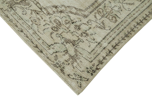Vintage Bej Eskitme Pamuk Yün El Dokuma Halısı 166x258 Agacan