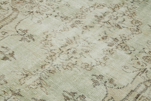 Vintage Bej Eskitme Pamuk Yün El Dokuma Halısı 166x258 Agacan