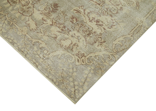 Vintage Bej Eskitme Pamuk Yün El Dokuma Halısı 156x273 Agacan