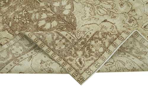 Vintage Bej Eskitme Pamuk Yün El Dokuma Halısı 165x272 Agacan